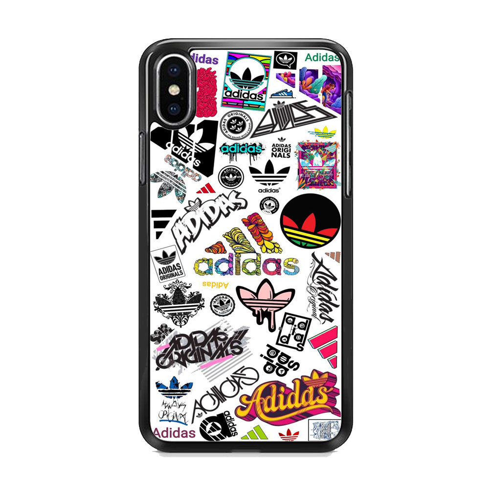 Adidas Art Logo White Background iPhone Xs Case