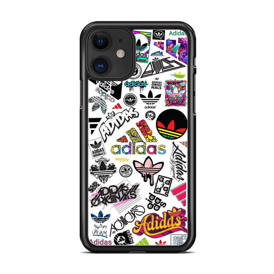 Adidas Art Logo White Background iPhone 11 Case