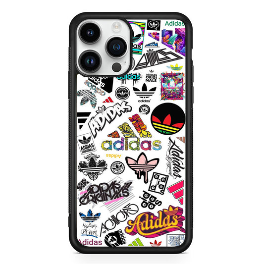 Adidas Art Logo White Background iPhone 14 Pro Max Case