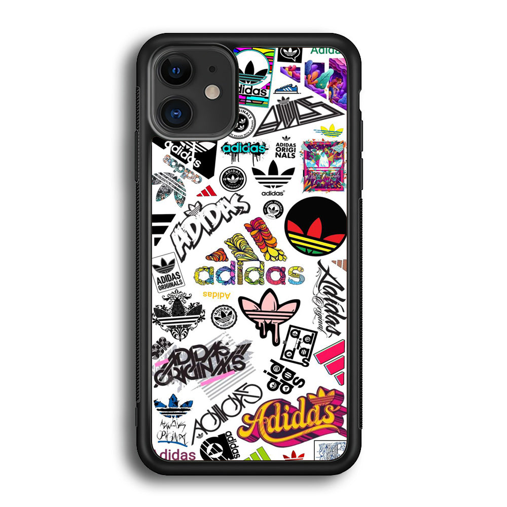 Adidas Art Logo White Background iPhone 12 Case