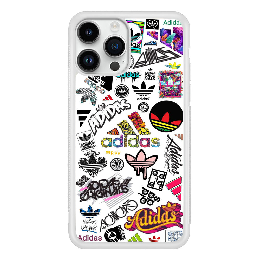 Adidas Art Logo White Background iPhone 14 Pro Case