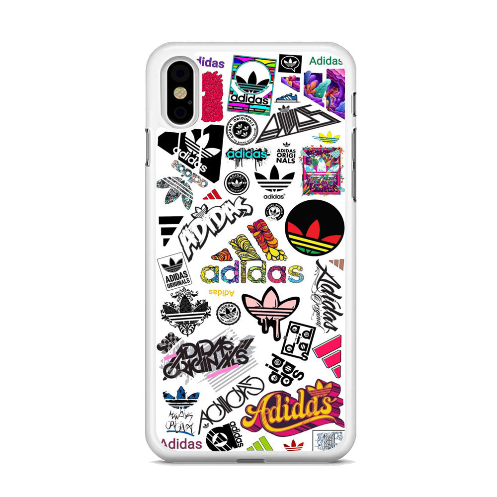 Adidas Art Logo White Background iPhone Xs Case