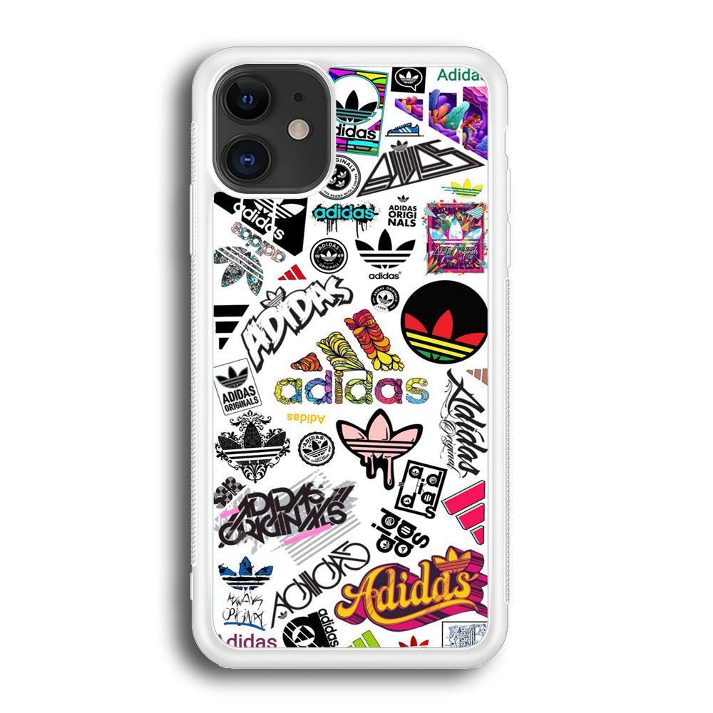 Adidas Art Logo White Background iPhone 12 Case