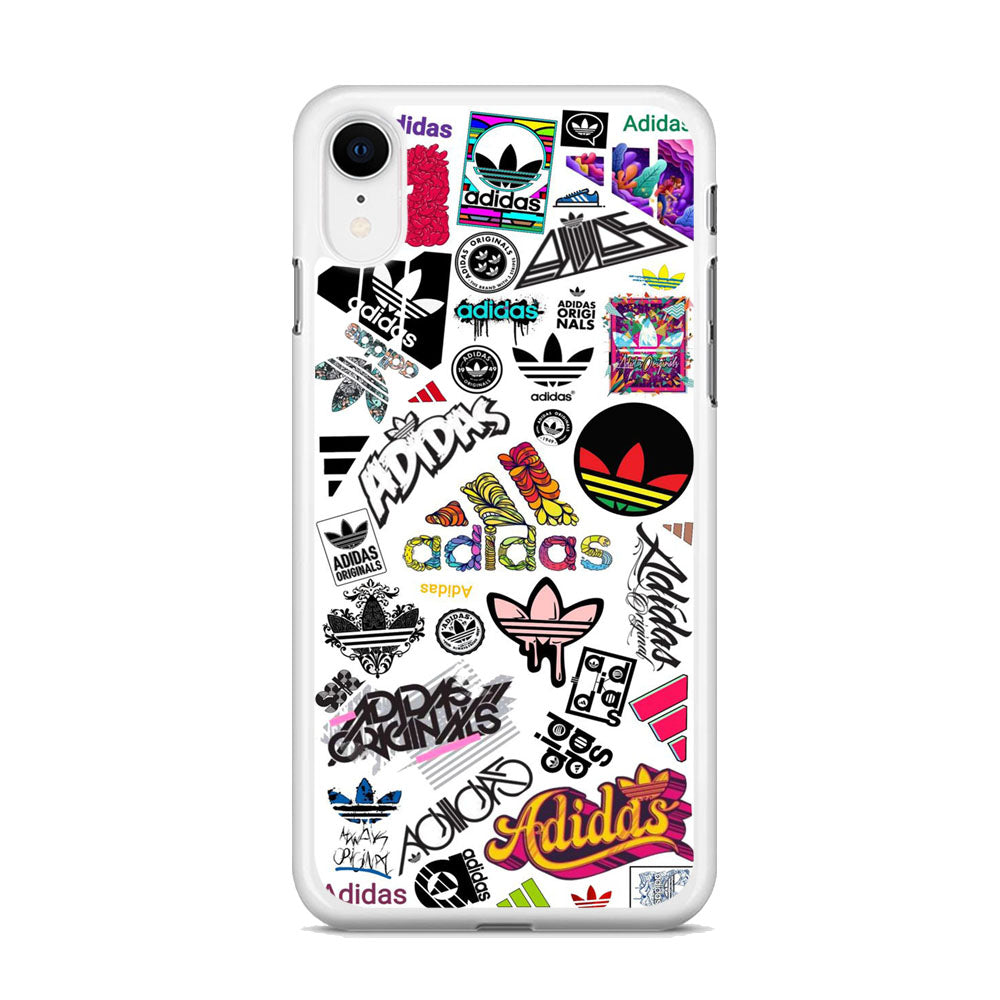 Adidas Art Logo White Background iPhone XR Case