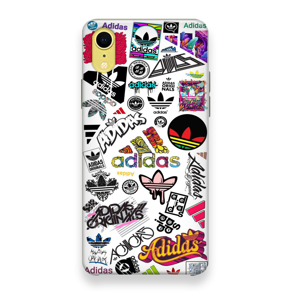 Adidas Art Logo White Background iPhone XR Case