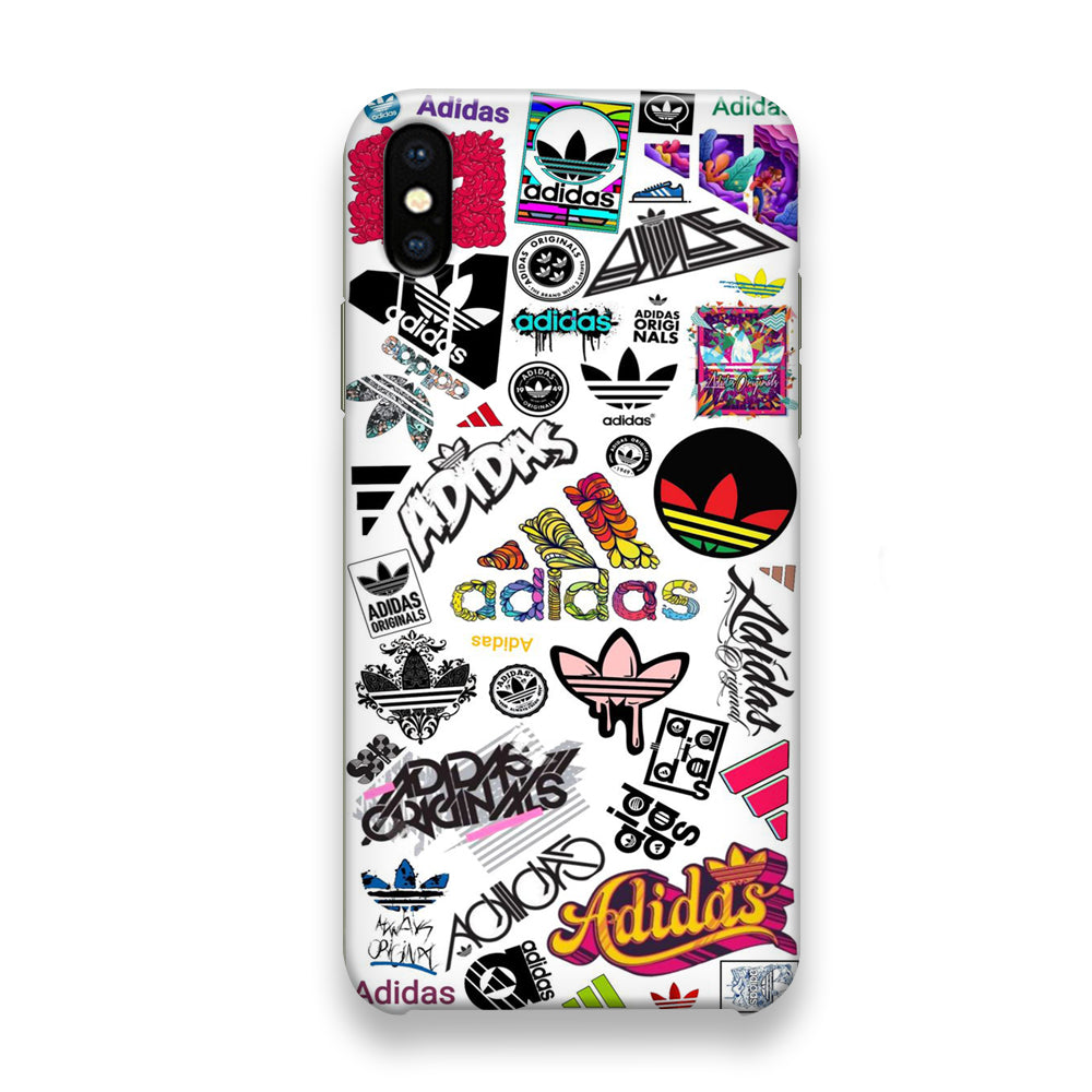 Adidas Art Logo White Background iPhone Xs Case