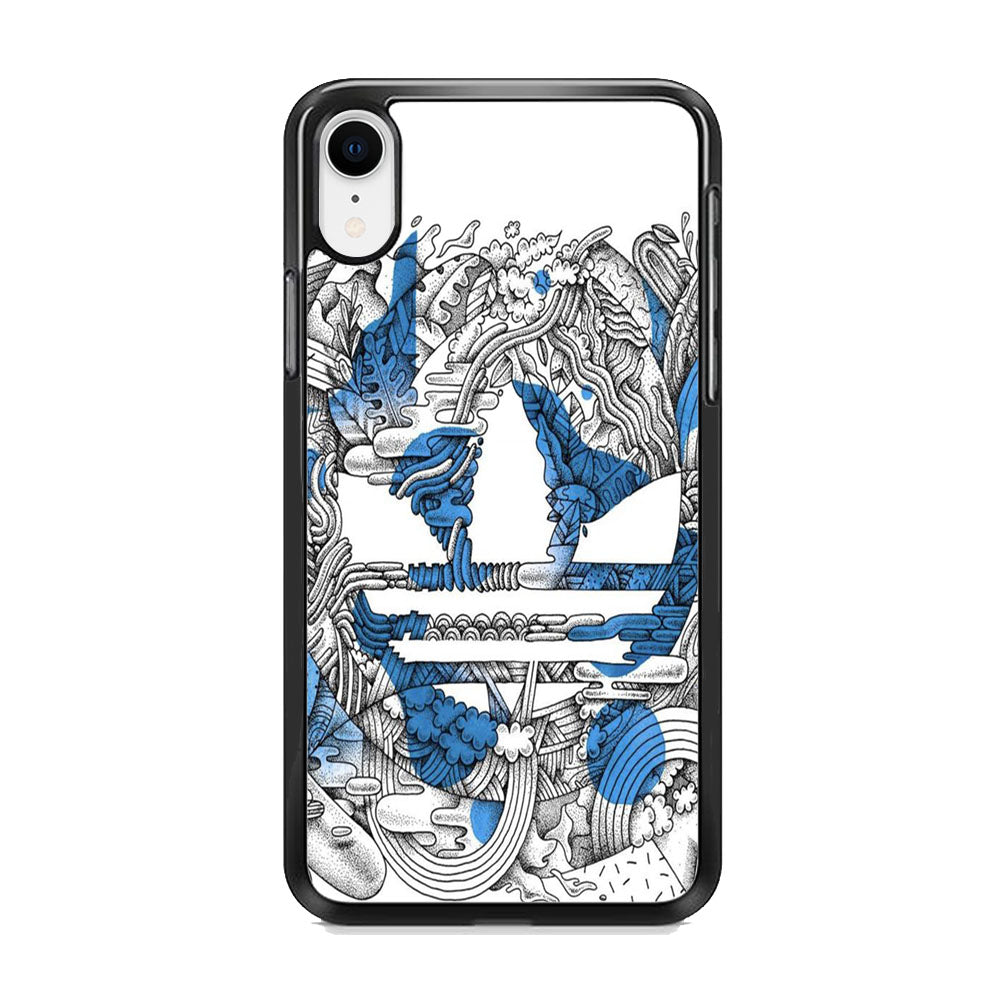 Adidas Doodle Art Blue Clover iPhone XR Case