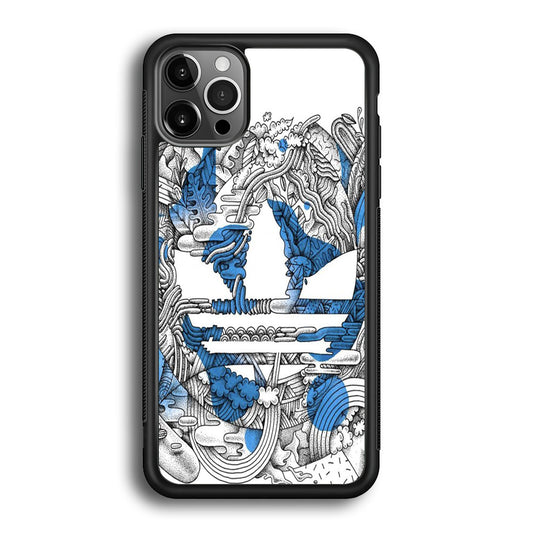 Adidas Doodle Art Blue Clover iPhone 12 Pro Max Case