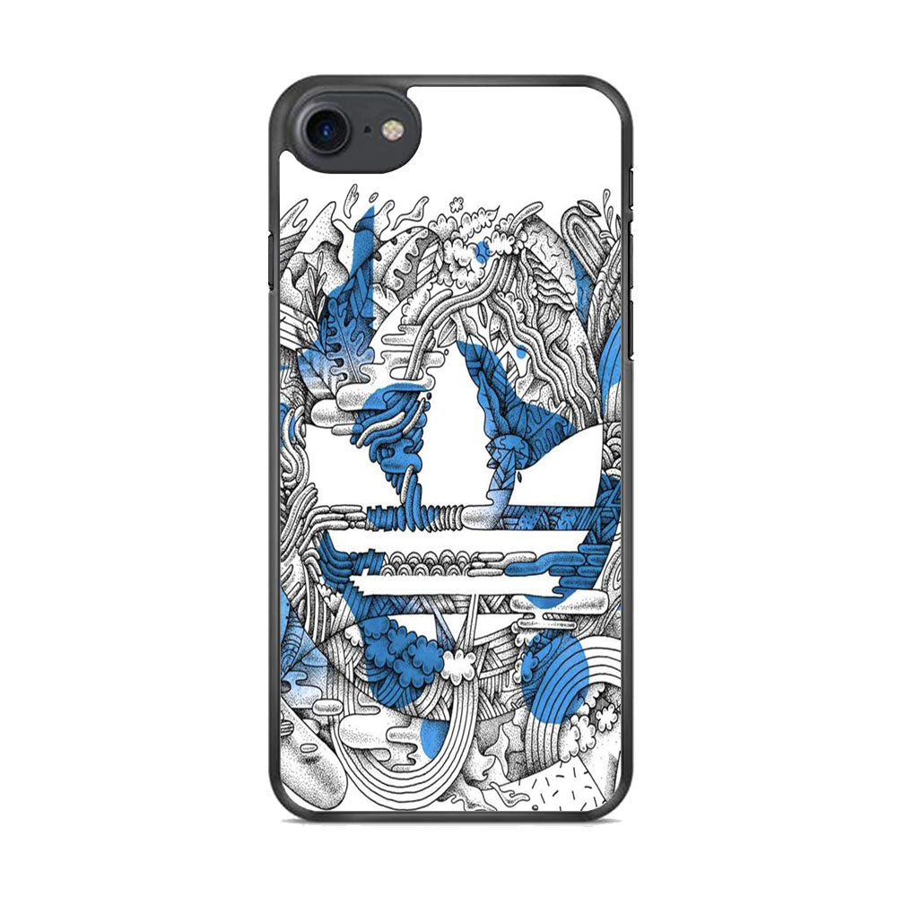 Adidas Doodle Art Blue Clover iPhone 8 Case