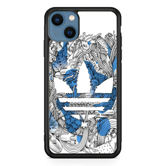 Adidas Doodle Art Blue Clover iPhone 13 Case