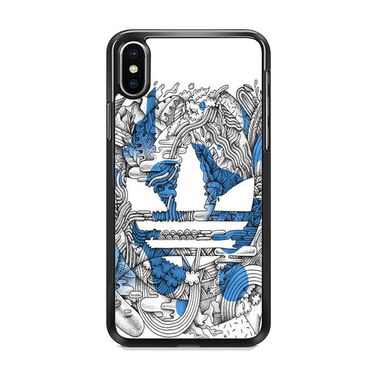 Adidas Doodle Art Blue Clover iPhone Xs Case