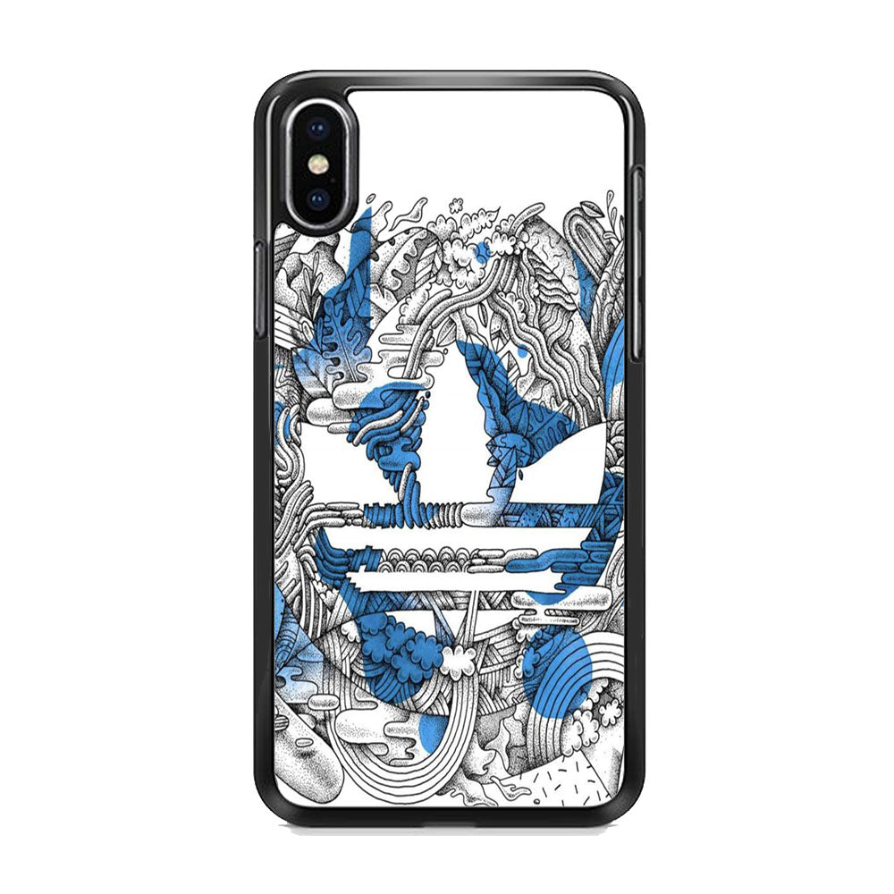 Adidas Doodle Art Blue Clover iPhone X Case