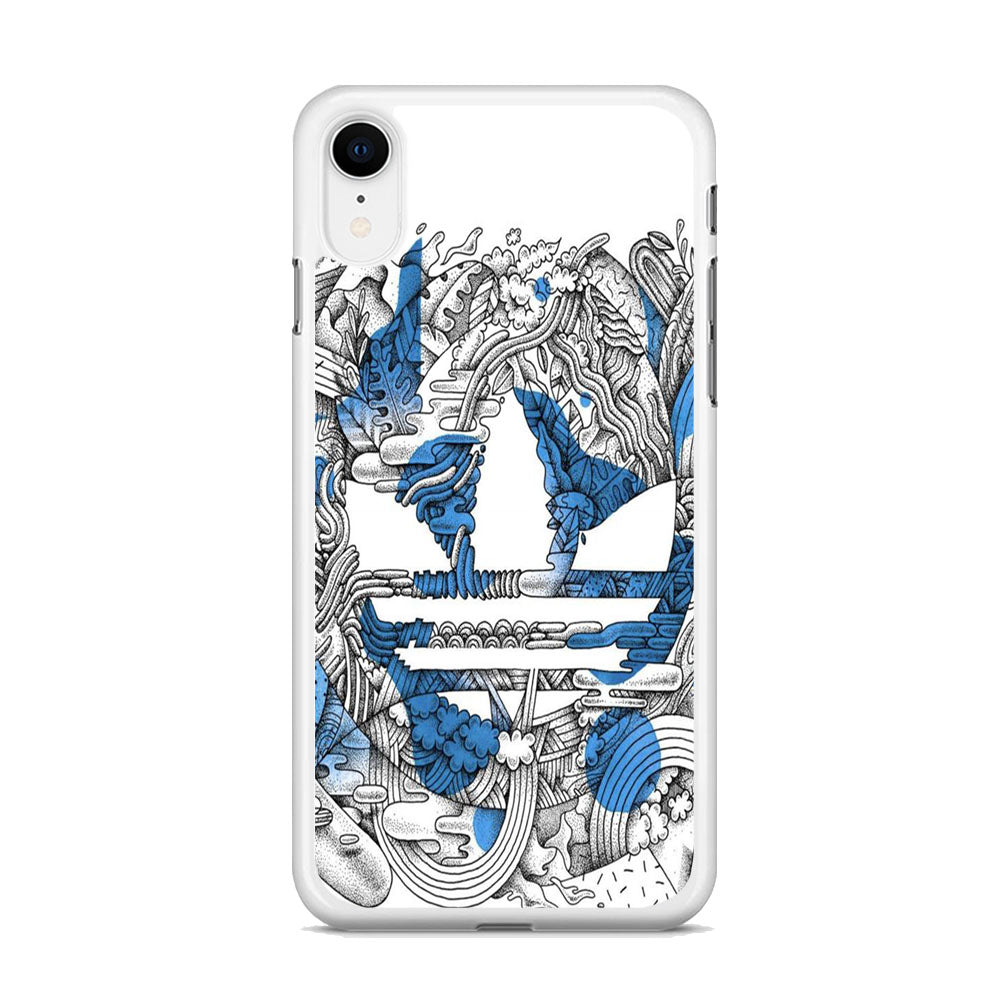 Adidas Doodle Art Blue Clover iPhone XR Case