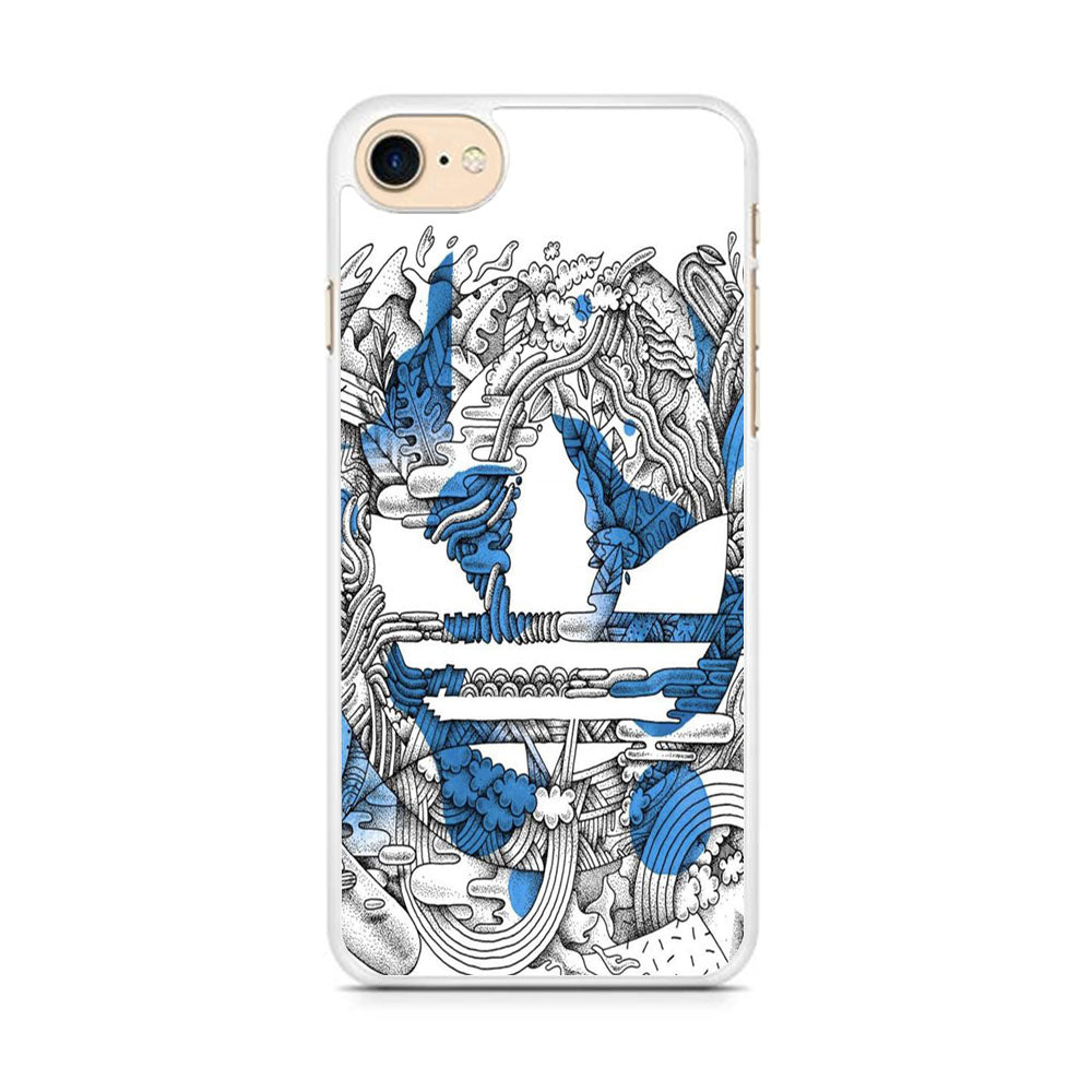 Adidas Doodle Art Blue Clover iPhone 8 Case