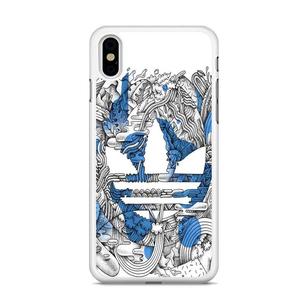 Adidas Doodle Art Blue Clover iPhone X Case