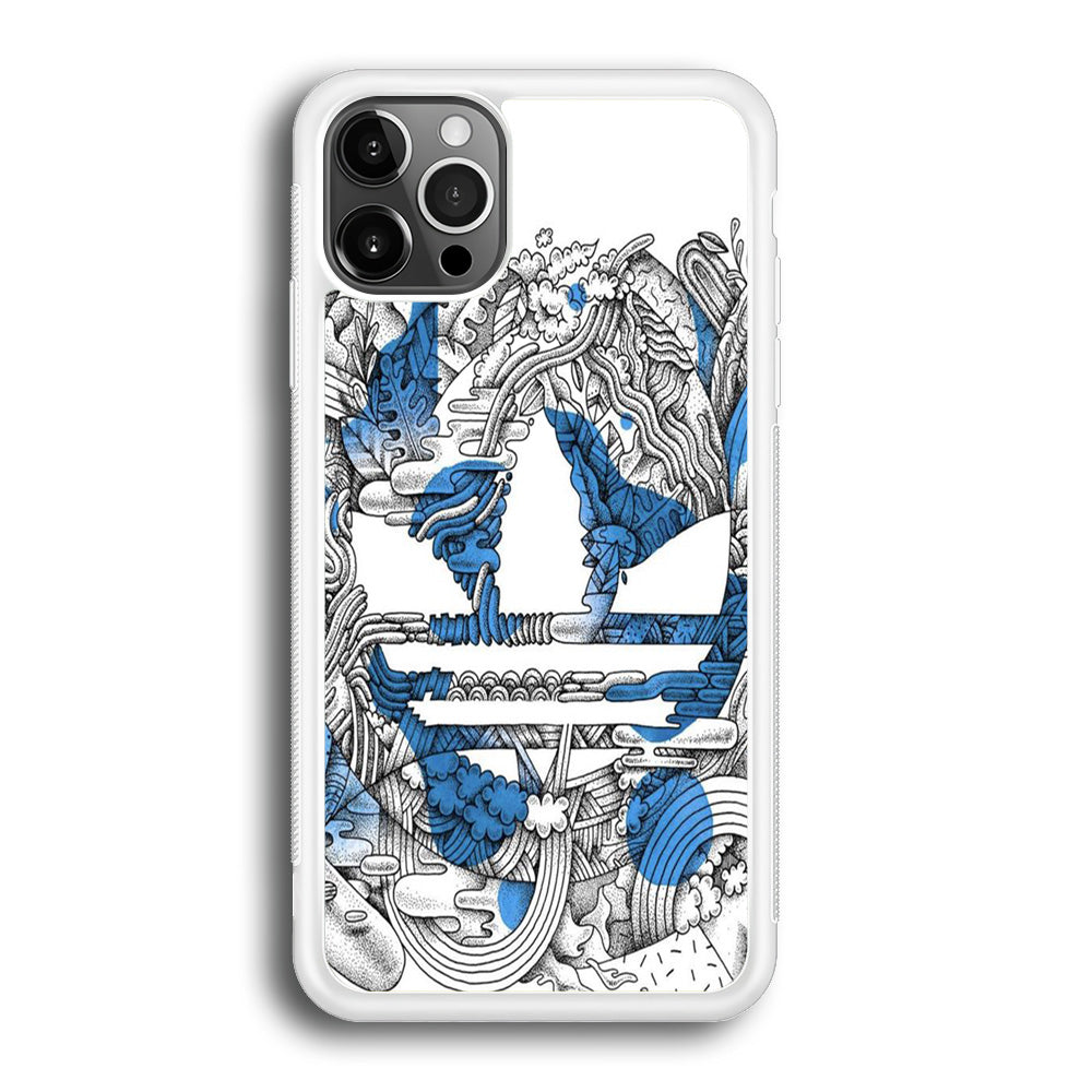 Adidas Doodle Art Blue Clover iPhone 12 Pro Case