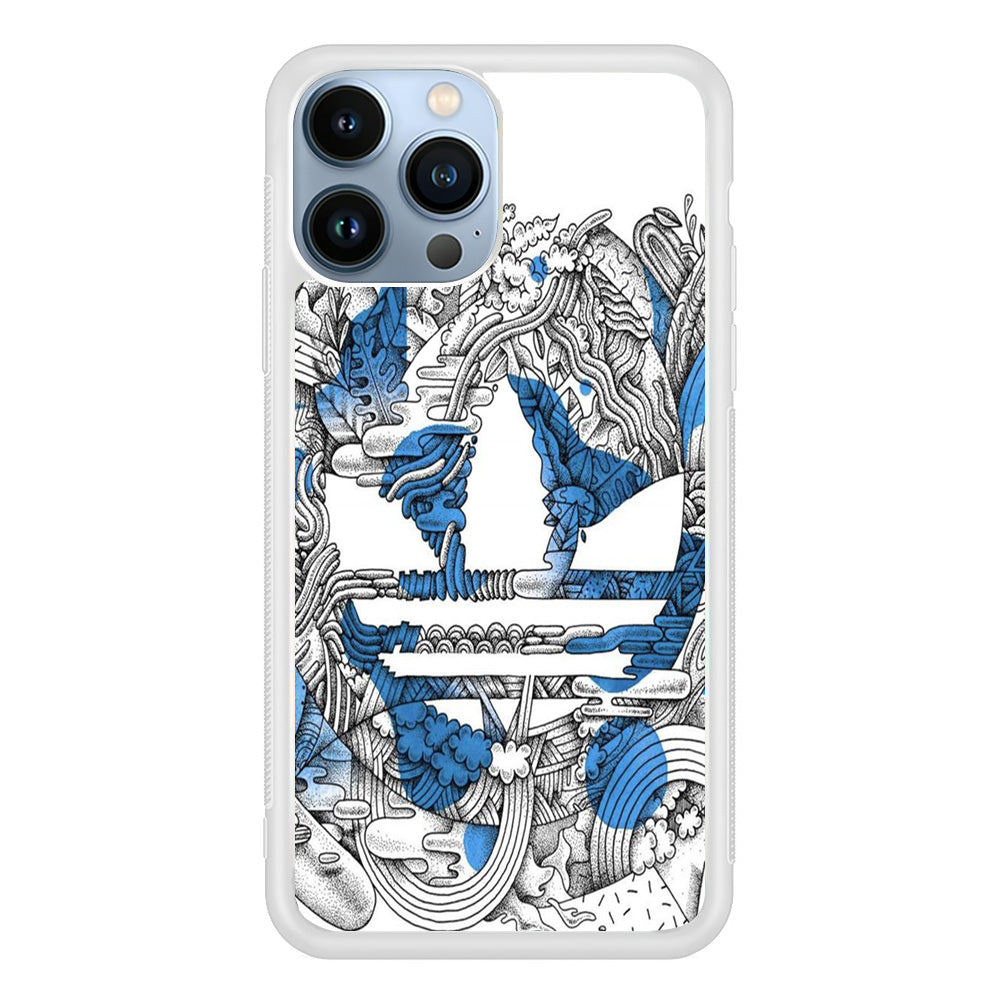 Adidas Doodle Art Blue Clover iPhone 13 Pro Case