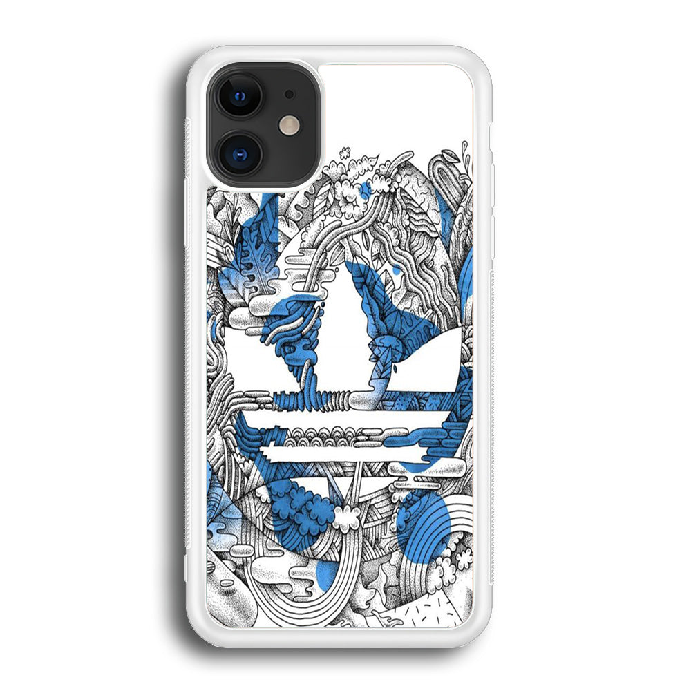 Adidas Doodle Art Blue Clover iPhone 12 Case