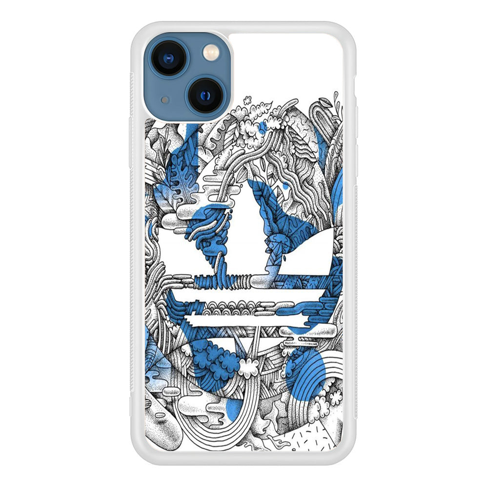 Adidas Doodle Art Blue Clover iPhone 13 Case