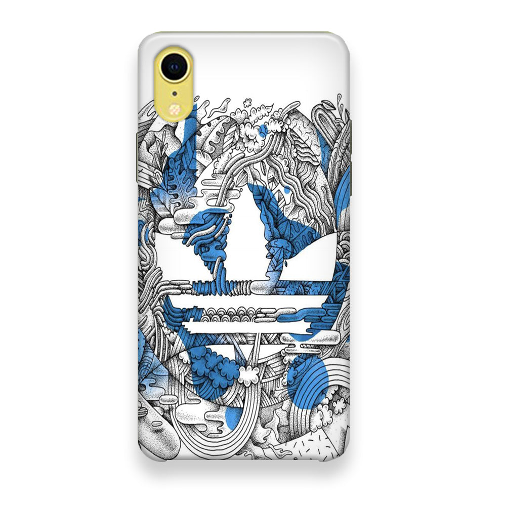 Adidas Doodle Art Blue Clover iPhone XR Case