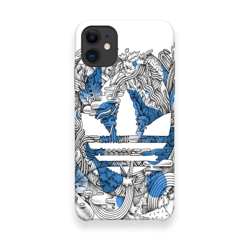 Adidas Doodle Art Blue Clover iPhone 12 Case