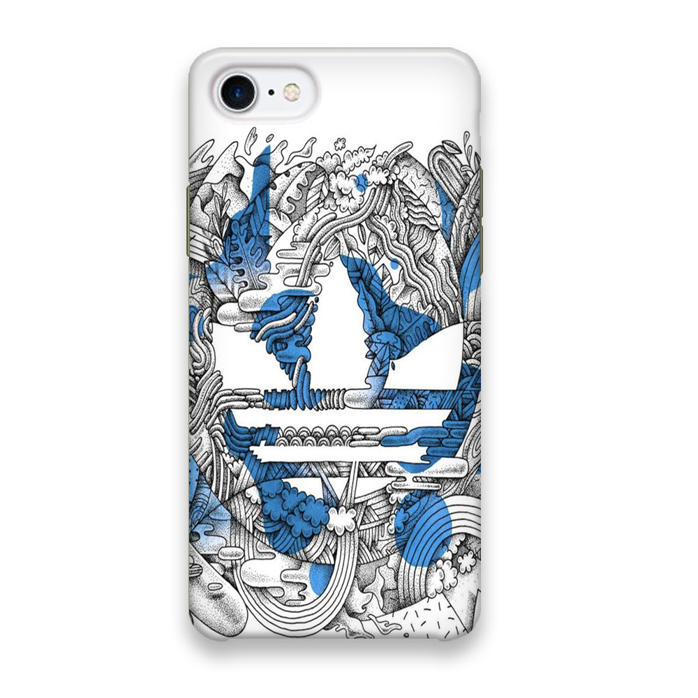 Adidas Doodle Art Blue Clover iPhone 8 Case