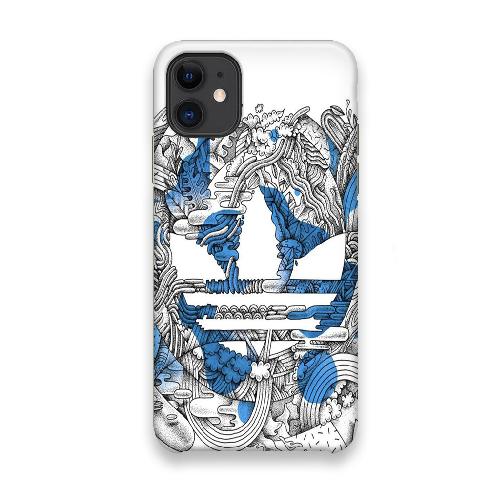 Adidas Doodle Art Blue Clover iPhone 11 Case