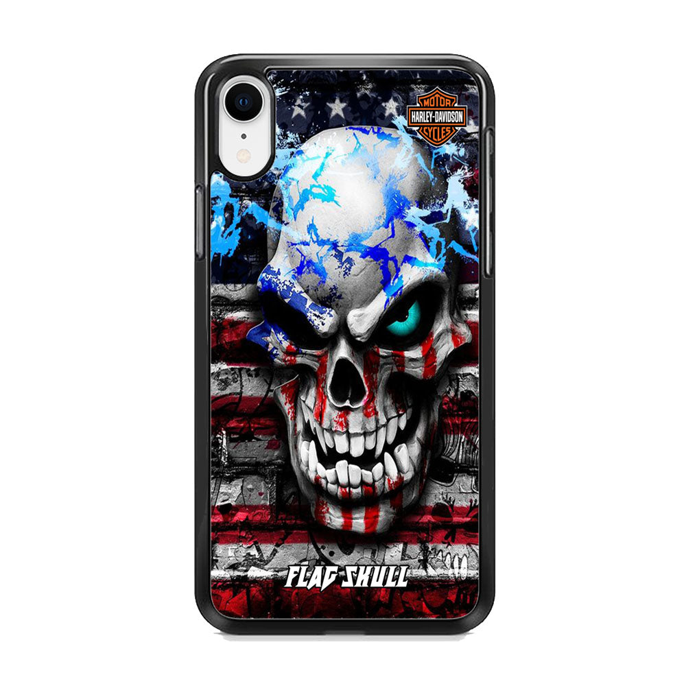 Harley Davidson Bot Flag Skull iPhone XR Case