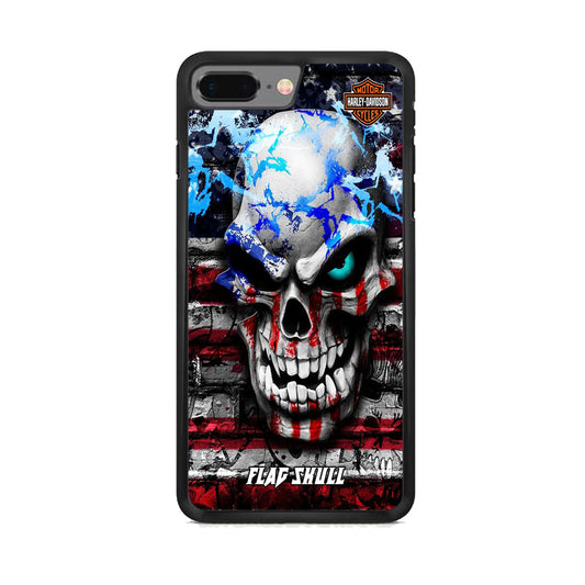 Harley Davidson Bot Flag Skull iPhone 8 Plus Case
