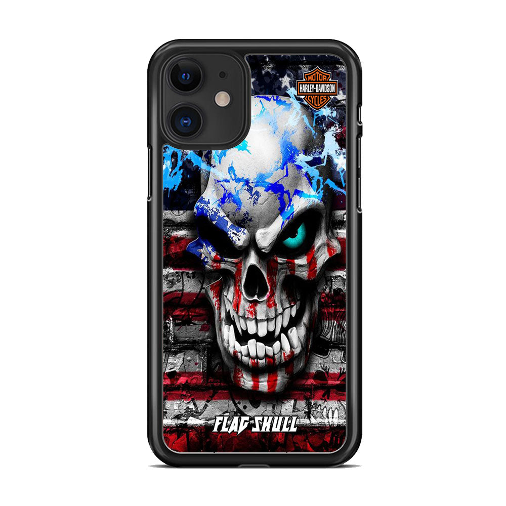 Harley Davidson Bot Flag Skull iPhone 11 Case