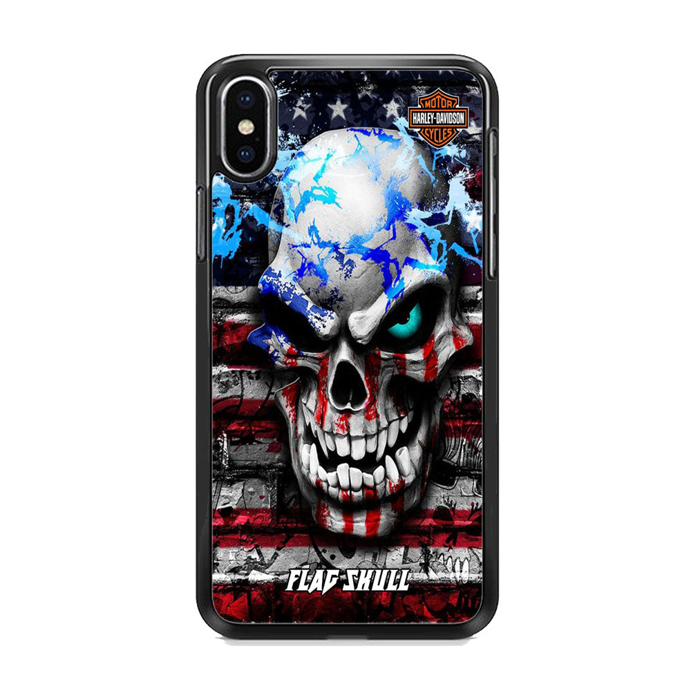 Harley Davidson Bot Flag Skull iPhone X Case