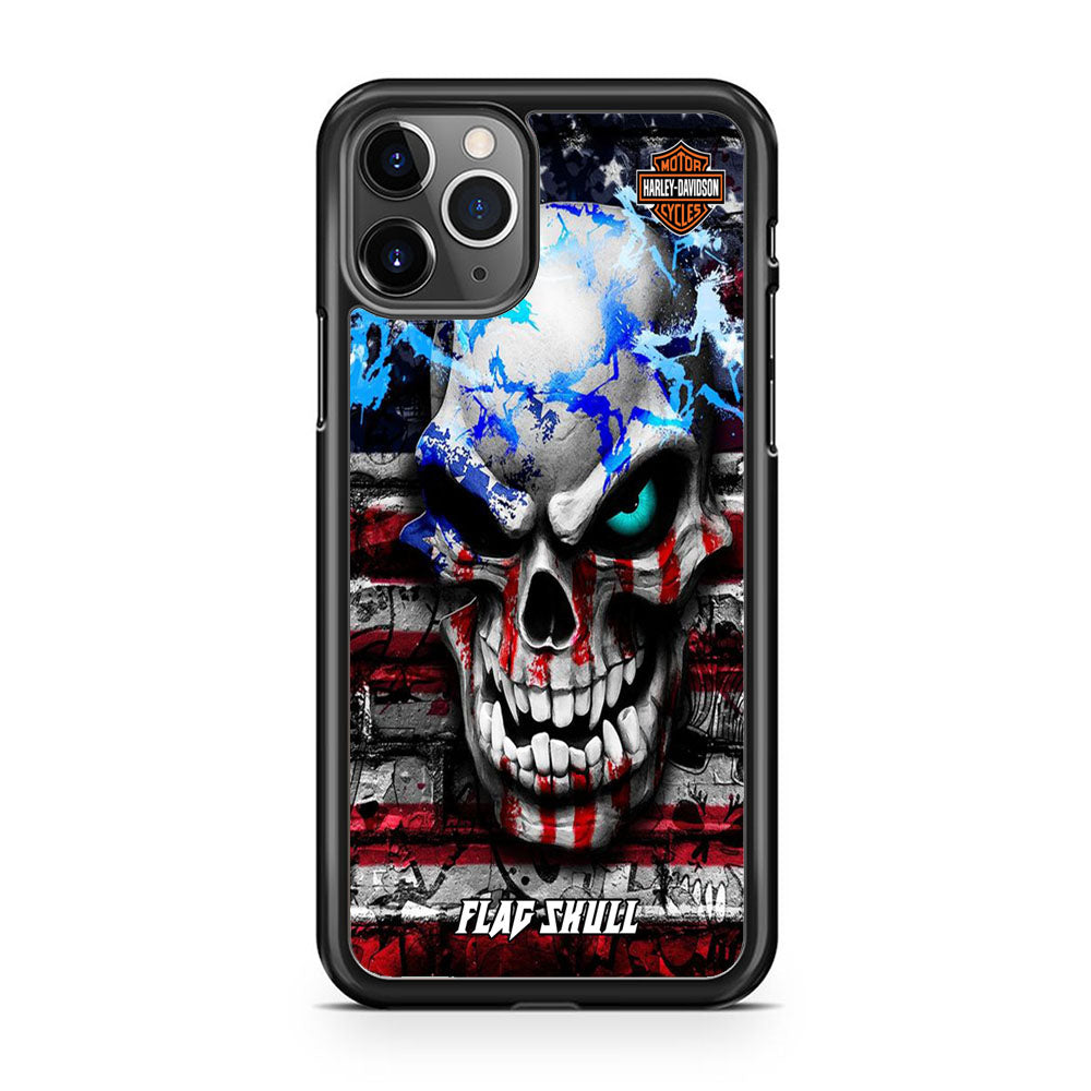 Harley Davidson Bot Flag Skull iPhone 11 Pro Case