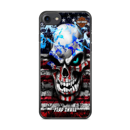 Harley Davidson Bot Flag Skull iPhone 8 Case