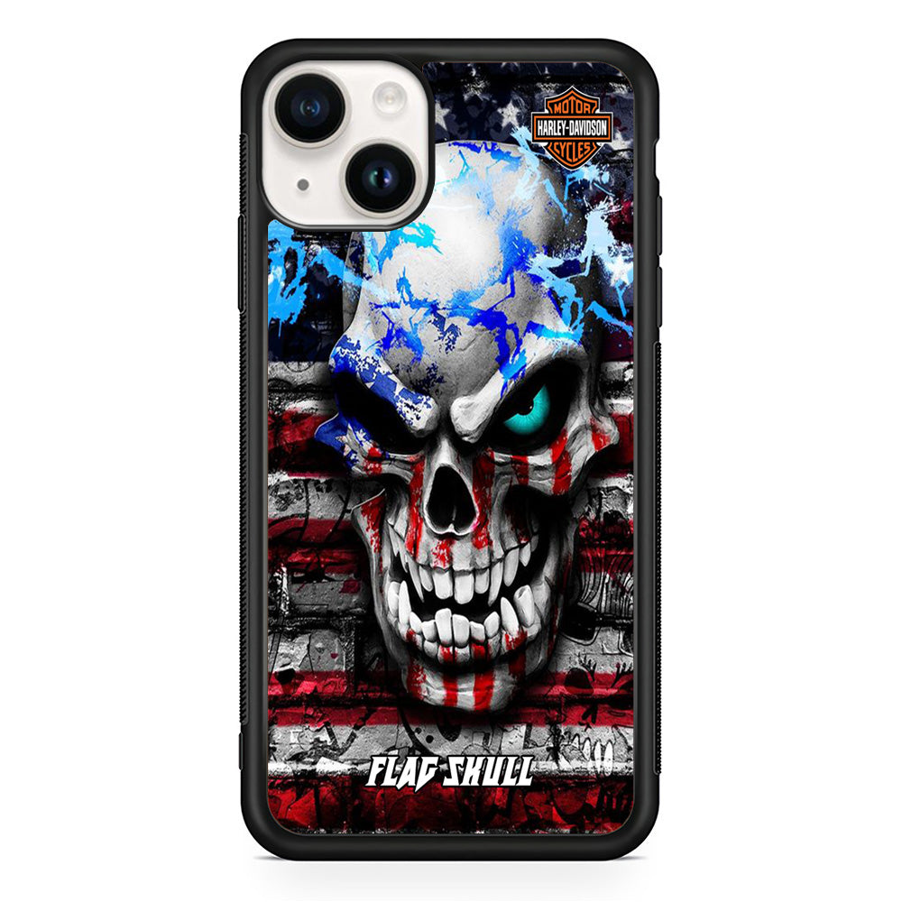 Harley Davidson Bot Flag Skull iPhone 14 Case