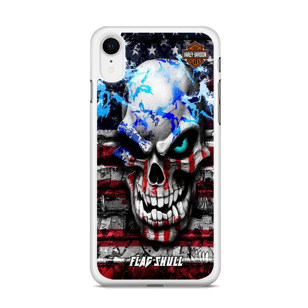 Harley Davidson Bot Flag Skull iPhone XR Case