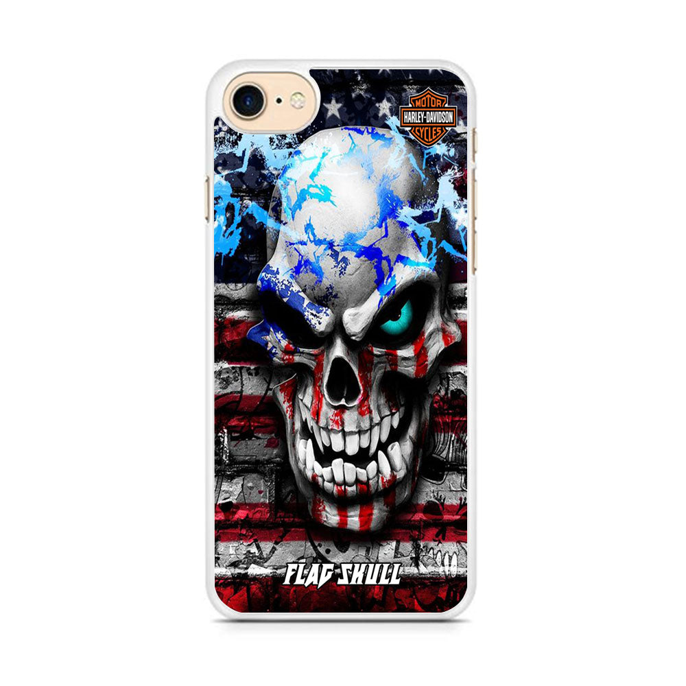 Harley Davidson Bot Flag Skull iPhone 8 Case