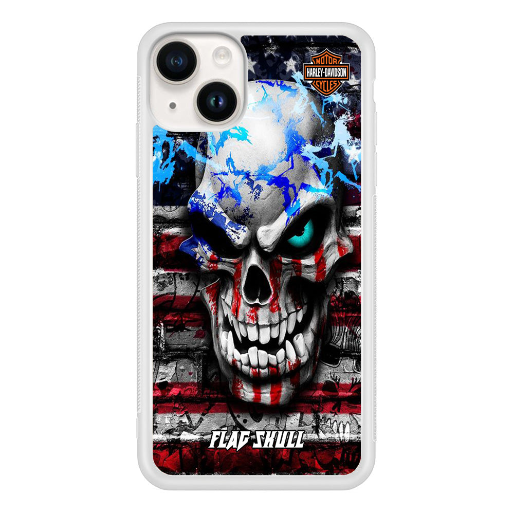 Harley Davidson Bot Flag Skull iPhone 15 Case