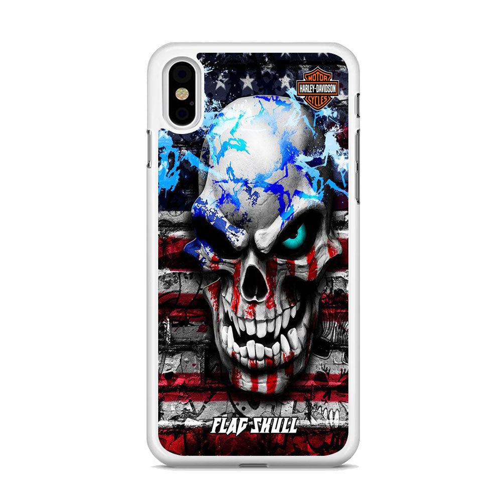 Harley Davidson Bot Flag Skull iPhone Xs Case