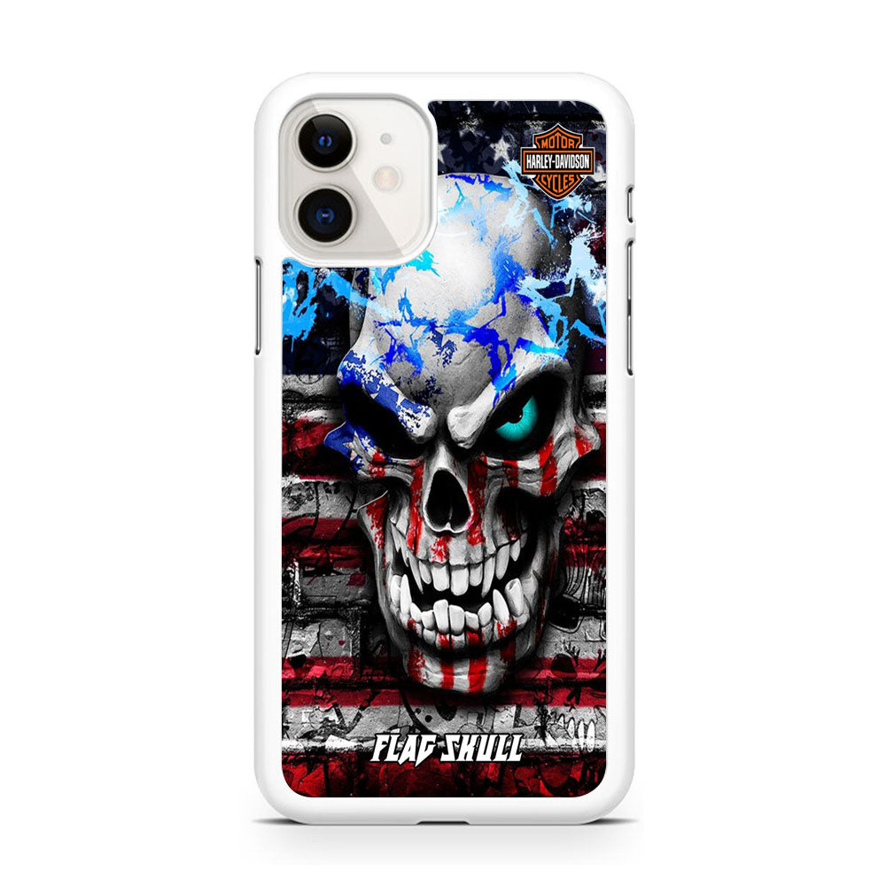 Harley Davidson Bot Flag Skull iPhone 11 Case