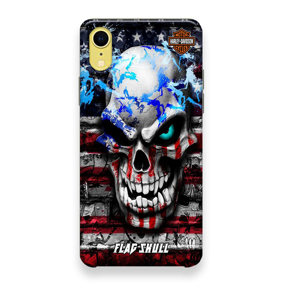 Harley Davidson Bot Flag Skull iPhone XR Case