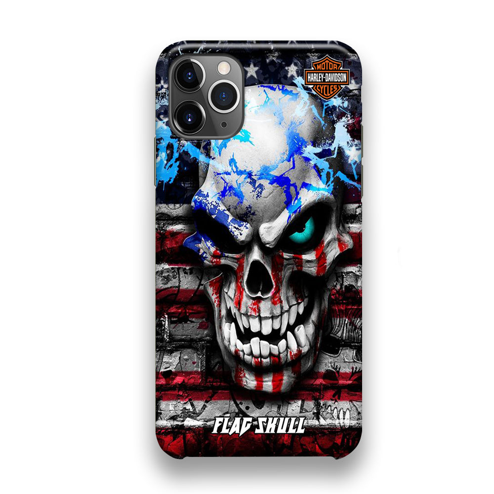 Harley Davidson Bot Flag Skull iPhone 11 Pro Case