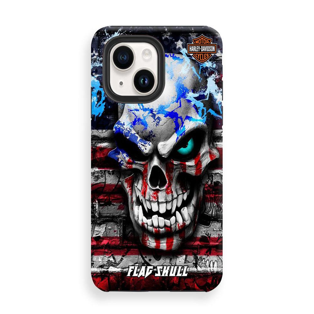 Harley Davidson Bot Flag Skull iPhone 14 Case