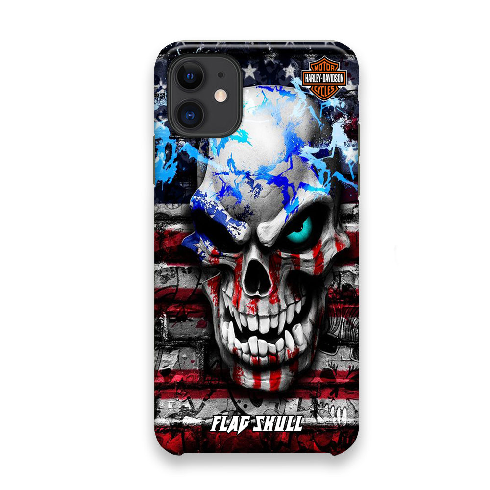 Harley Davidson Bot Flag Skull iPhone 11 Case