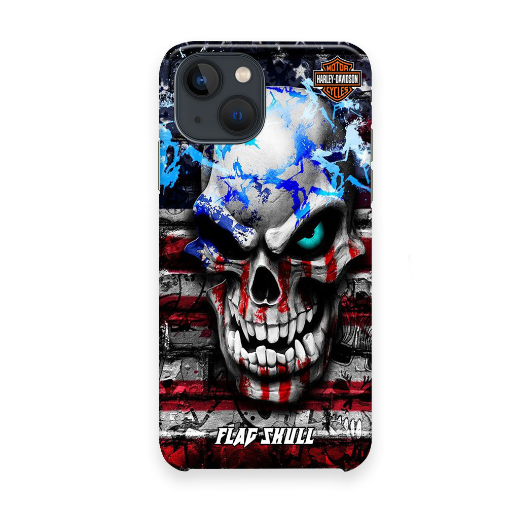 Harley Davidson Bot Flag Skull iPhone 13 Case