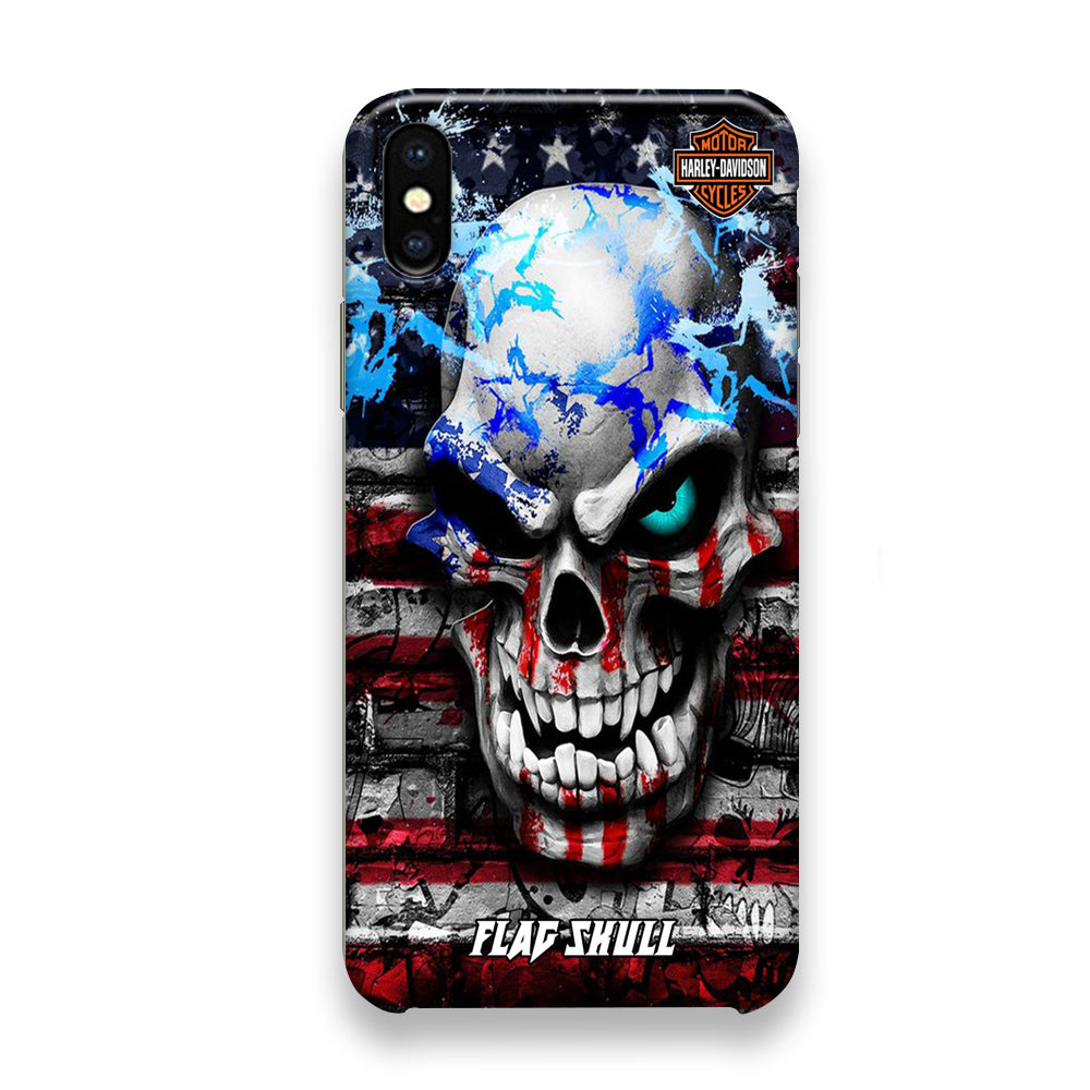 Harley Davidson Bot Flag Skull iPhone X Case