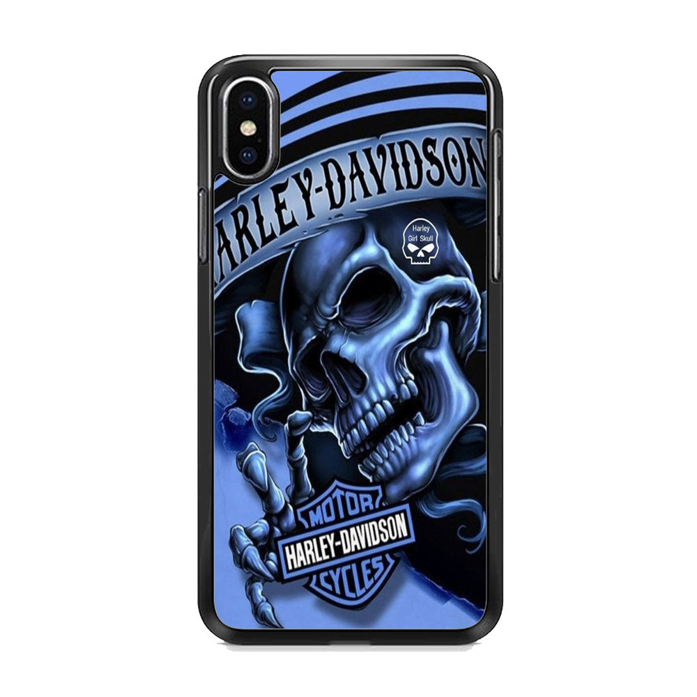 Harley Davidson Girl Skull iPhone X Case