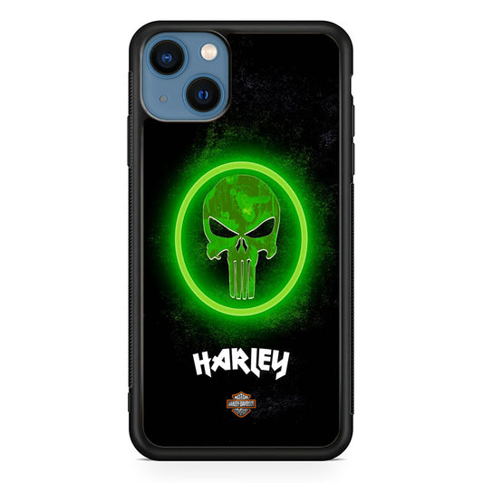 Harley Davidson Green LED Skull iPhone 13 Case