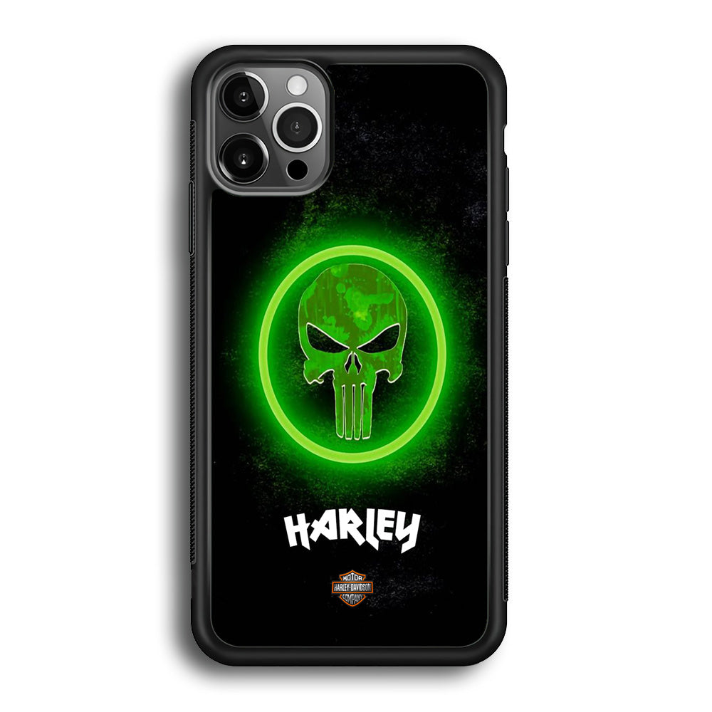 Harley Davidson Green LED Skull iPhone 12 Pro Max Case