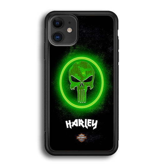 Harley Davidson Green LED Skull iPhone 12 Case