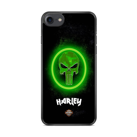 Harley Davidson Green LED Skull iPhone 8 Case